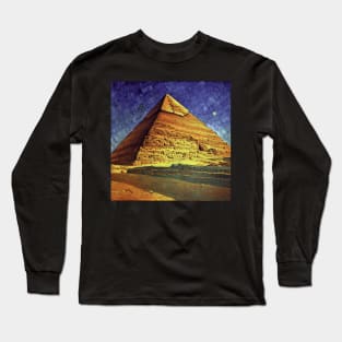 Pyramid of Egypt, Vincent van Gogh style, oil on canvas Long Sleeve T-Shirt